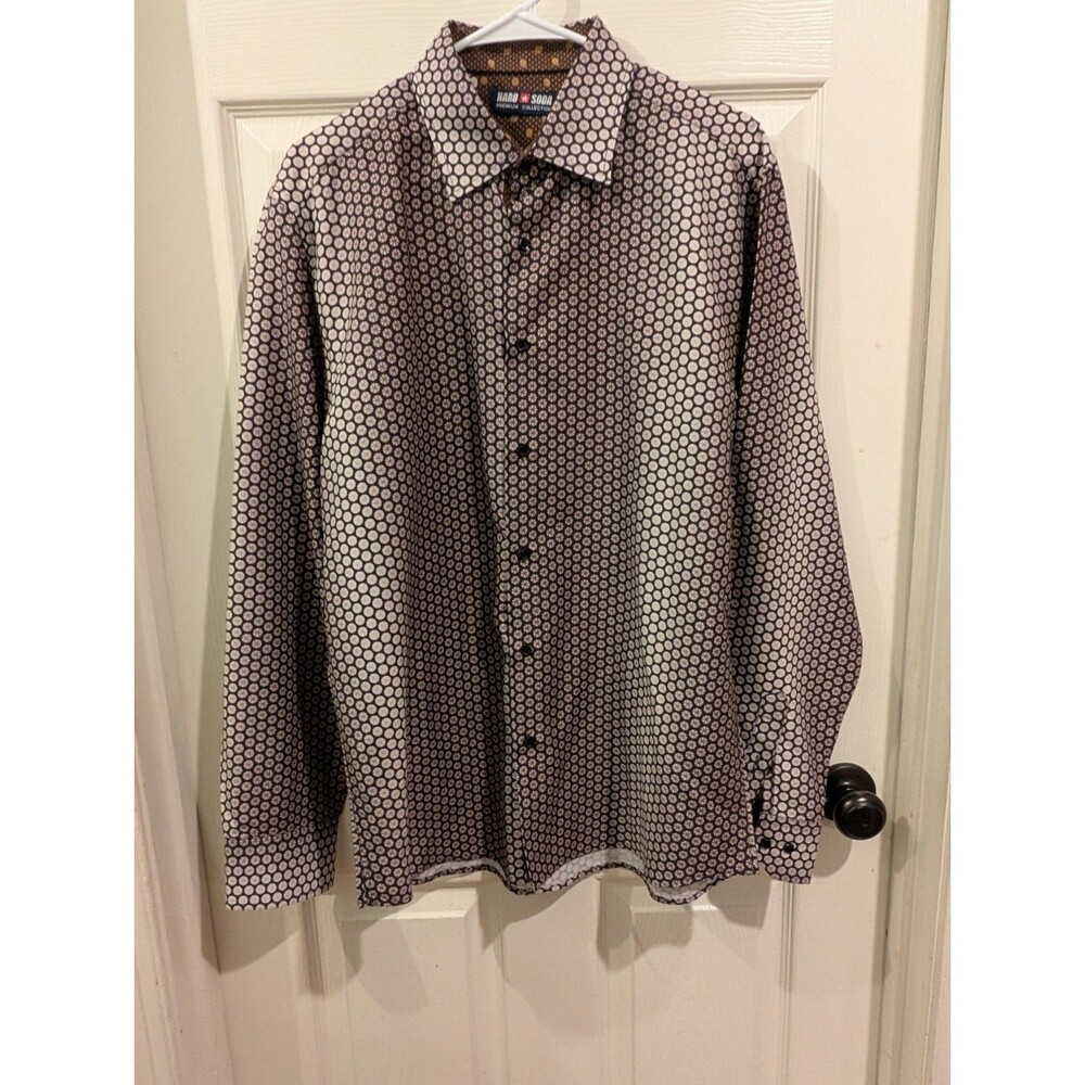 Hard Soda Premium Collection geometric pattern button-up shirt